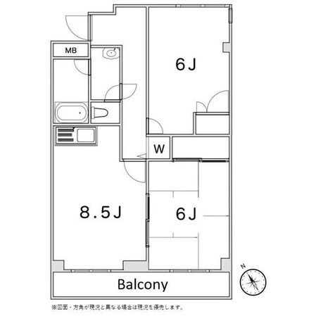 メゾンリヴィエール道場北の物件間取画像